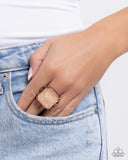 Monumental Masterpiece - Copper Ring - Paparazzi Accessories Ring Bedazzle Me Pretty Mobile Fashion Boutique