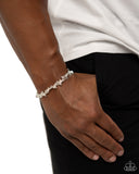 Moon Mecca - Silver Mens Bracelet - Paparazzi Accessories Mens Bracelet Bedazzle Me Pretty Mobile Fashion Boutique
