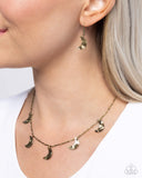 Moon Movement - Brass Necklace - Paparazzi Accessories Necklace Bedazzle Me Pretty Mobile Fashion Boutique