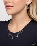 Moon Movement - Silver Necklace - Paparazzi Accessories Necklace Bedazzle Me Pretty Mobile Fashion Boutique