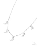Moon Movement - Silver Necklace - Paparazzi Accessories Necklace Bedazzle Me Pretty Mobile Fashion Boutique