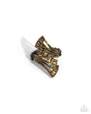 Motivated Musings - Brass Ring - Paparazzi Accessories Ring Bedazzle Me Pretty Mobile Fashion Boutique