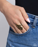 Motivated Musings - Brass Ring - Paparazzi Accessories Ring Bedazzle Me Pretty Mobile Fashion Boutique