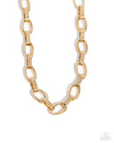 Motley In Motion - Gold Necklace - Paparazzi Accessories Necklace Bedazzle Me Pretty Mobile Fashion Boutique