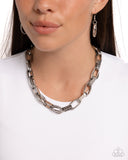 Motley In Motion - Silver Necklace - Paparazzi Accessories Necklace Bedazzle Me Pretty Mobile Fashion Boutique