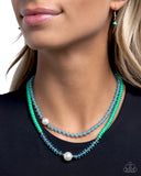 Multicolored Masquerade - Green Necklace - Paparazzi Accessories Necklace Bedazzle Me Pretty Mobile Fashion Boutique