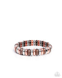Multicolored Meeting - Copper Bracelet - Paparazzi Accessories Bracelet Bedazzle Me Pretty Mobile Fashion Boutique