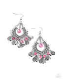Musical Gardens - Pink Earrings - Paparazzi Accessories Earrings Bedazzle Me Pretty Mobile Fashion Boutique