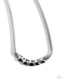 Musings Makeover - Silver Necklace - Paparazzi Accessories Necklace Bedazzle Me Pretty Mobile Fashion Boutique