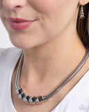 Musings Makeover - Silver Necklace - Paparazzi Accessories Necklace Bedazzle Me Pretty Mobile Fashion Boutique