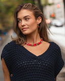 Mutual Mirage - Red Necklace - Paparazzi Accessories Necklace Bedazzle Me Pretty Mobile Fashion Boutique