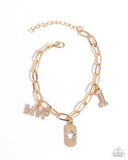MVP Moment - Gold Bracelet - Paparazzi Accessories Bracelet Bedazzle Me Pretty Mobile Fashion Boutique