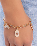 MVP Moment - Gold Bracelet - Paparazzi Accessories Bracelet Bedazzle Me Pretty Mobile Fashion Boutique