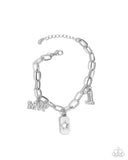 MVP Moment - White Bracelet - Paparazzi Accessories Bracelet Bedazzle Me Pretty Mobile Fashion Boutique