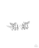 Mythical Marina - White Earrings - Paparazzi Accessories Earrings Bedazzle Me Pretty Mobile Fashion Boutique