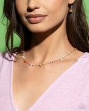 Narrow Novelty - White Necklace - Paparazzi Accessories Necklace Bedazzle Me Pretty Mobile Fashion Boutique
