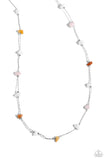 Narrow Novelty - White Necklace - Paparazzi Accessories Necklace Bedazzle Me Pretty Mobile Fashion Boutique