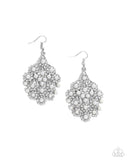 Nautical Netting - White Earrings - Paparazzi Accessories Earrings Bedazzle Me Pretty Mobile Fashion Boutique