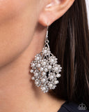 Nautical Netting - White Earrings - Paparazzi Accessories Earrings Bedazzle Me Pretty Mobile Fashion Boutique