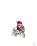 Nestled Nightingale - Red Ring - Paparazzi Accessories Ring Bedazzle Me Pretty Mobile Fashion Boutique