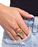 Nestled Nightingale - Yellow Ring - Paparazzi Accessories Ring Bedazzle Me Pretty Mobile Fashion Boutique