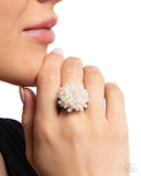 Never Ending Style - White Ring - Paparazzi Accessories Ring Bedazzle Me Pretty Mobile Fashion Boutique