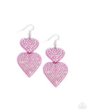 Never Enough Sparkle - Pink Earrings - Paparazzi Accessories Earrings Bedazzle Me Pretty Mobile Fashion Boutique