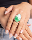 Never Say TIE DYE - Green Ring - Paparazzi Accessories Ring Bedazzle Me Pretty Mobile Fashion Boutique