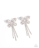Next SOAR - White Post Earrings - Paparazzi Accessories Post Earrings Bedazzle Me Pretty Mobile Fashion Boutique