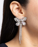 Next SOAR - White Post Earrings - Paparazzi Accessories Post Earrings Bedazzle Me Pretty Mobile Fashion Boutique