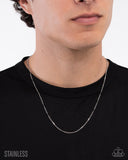 No Drama - Silver Mens Necklace - Paparazzi Accessories Mens Necklace Bedazzle Me Pretty Mobile Fashion Boutique