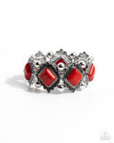 Noble Nature - Red Bracelet - Paparazzi Accessories Bracelet Bedazzle Me Pretty Mobile Fashion Boutique