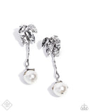 Nod to the Classics - White Post Earrings - Paparazzi Accessories Post Earrings Bedazzle Me Pretty Mobile Fashion Boutique