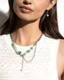 Nostalgically Noble - Green Necklace - Paparazzi Accessories Necklace Bedazzle Me Pretty Mobile Fashion Boutique