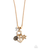 Nuanced Nautical - Gold Necklace - Paparazzi Accessories Necklace Bedazzle Me Pretty Mobile Fashion Boutique