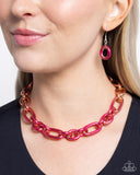 Nuanced Nightlife - Pink Necklace - Paparazzi Accessories Necklace Bedazzle Me Pretty Mobile Fashion Boutique