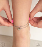 Ocean Heart - Silver Anklet - Paparazzi Accessories Anklet Bedazzle Me Pretty Mobile Fashion Boutique