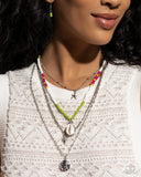 Oceanic Obligato - Green Necklace - Paparazzi Accessories Necklace Bedazzle Me Pretty Mobile Fashion Boutique