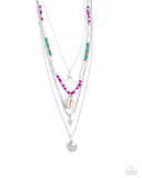 Oceanic Obligato - Purple Necklace - Paparazzi Accessories Necklace Bedazzle Me Pretty Mobile Fashion Boutique