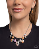 Oceanic Octave - Orange Necklace - Paparazzi Accessories Necklace Bedazzle Me Pretty Mobile Fashion Boutique