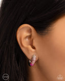 Ombré Observer - Pink Clip-On Earrings - Paparazzi Accessories Clip-On Bedazzle Me Pretty Mobile Fashion Boutique
