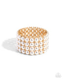Ombré Overture - Gold Bracelet - Paparazzi Accessories Bracelet Bedazzle Me Pretty Mobile Fashion Boutique