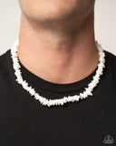 On A SHELL-ular Level - White Necklace - Paparazzi Accessories Necklace Bedazzle Me Pretty Mobile Fashion Boutique