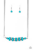 On Mountain Time - Blue Necklace - Paparazzi Accessories Necklace Bedazzle Me Pretty Mobile Fashion Boutique