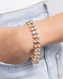Once Upon A TIARA - Gold Bracelet - Paparazzi Accessories Bracelet Bedazzle Me Pretty Mobile Fashion Boutique