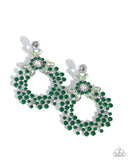 Opalescent Opulence - Green Post Earrings - Paparazzi Accessories Post Earrings Bedazzle Me Pretty Mobile Fashion Boutique