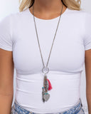 Open-Minded Opulence - Pink Lanyard - Paparazzi Accessories Lanyard Bedazzle Me Pretty Mobile Fashion Boutique