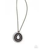 Opera Enthusiast - Brass Necklace - Paparazzi Accessories Necklace Bedazzle Me Pretty Mobile Fashion Boutique