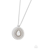 Opera Enthusiast - White Necklace - Paparazzi Accessories Necklace Bedazzle Me Pretty Mobile Fashion Boutique