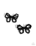 Opera Fanatic - Black Post Earrings - Paparazzi Accessories Post Earrings Bedazzle Me Pretty Mobile Fashion Boutique